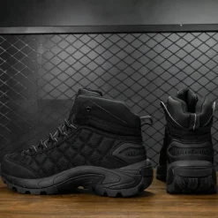 Outlet OUKU Men's Quilted Hiking Boots - Lightweight, Waterproof, Non-Slip Sole, High-Top Design, Ideal for Outdoor Adventures