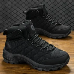 Outlet OUKU Men's Quilted Hiking Boots - Lightweight, Waterproof, Non-Slip Sole, High-Top Design, Ideal for Outdoor Adventures