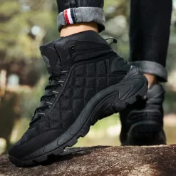 Outlet OUKU Men's Quilted Hiking Boots - Lightweight, Waterproof, Non-Slip Sole, High-Top Design, Ideal for Outdoor Adventures