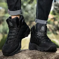 Outlet OUKU Men's Quilted Hiking Boots - Lightweight, Waterproof, Non-Slip Sole, High-Top Design, Ideal for Outdoor Adventures