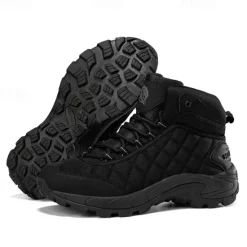 Outlet OUKU Men's Quilted Hiking Boots - Lightweight, Waterproof, Non-Slip Sole, High-Top Design, Ideal for Outdoor Adventures