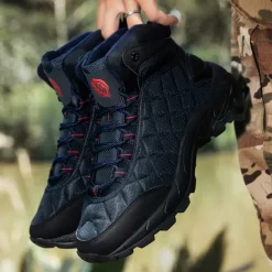 Outlet OUKU Men's Quilted Hiking Boots - Lightweight, Waterproof, Non-Slip Sole, High-Top Design, Ideal for Outdoor Adventures
