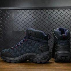 Outlet OUKU Men's Quilted Hiking Boots - Lightweight, Waterproof, Non-Slip Sole, High-Top Design, Ideal for Outdoor Adventures