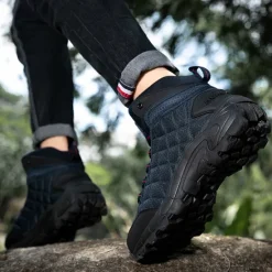 Outlet OUKU Men's Quilted Hiking Boots - Lightweight, Waterproof, Non-Slip Sole, High-Top Design, Ideal for Outdoor Adventures