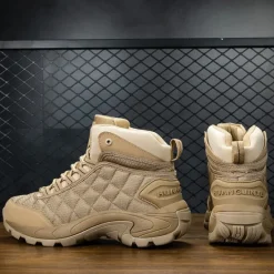 Outlet OUKU Men's Quilted Hiking Boots - Lightweight, Waterproof, Non-Slip Sole, High-Top Design, Ideal for Outdoor Adventures