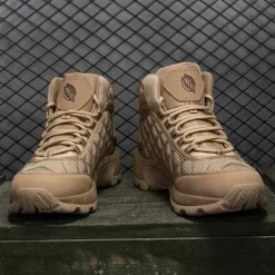 Outlet OUKU Men's Quilted Hiking Boots - Lightweight, Waterproof, Non-Slip Sole, High-Top Design, Ideal for Outdoor Adventures