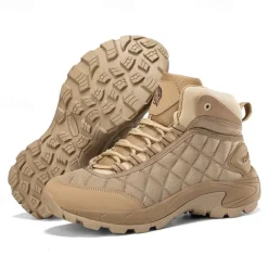 Outlet OUKU Men's Quilted Hiking Boots - Lightweight, Waterproof, Non-Slip Sole, High-Top Design, Ideal for Outdoor Adventures