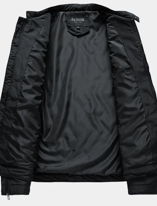 OUKU Men's Quilted Jacket Padded Jacket Pocket Sports Outdoor Daily Regular Streetwear Casual Warm Breathable Fall Winter Solid Color Black Royal Blue Army Green Puffer Jacket