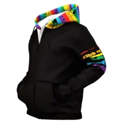 New OUKU Men's Rainbow Graphic Prints Hoodie Hoodies Sweatshirt Streetwear Designer Long Sleeve Hooded Sports & Outdoor Daily Sports Zipper Print Spring & Fall Designer Black