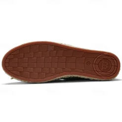 Clearance OUKU Men's Red Canvas Espadrille Slip-On Shoes with Jute Rope Sole – Comfortable Summer Footwear