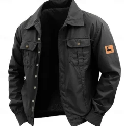 Clearance OUKU Men's Reindeer Work Shirt Western Shirt Cargo Shirt Long Sleeve Casual Sports & Outdoor Going out Fall Winter Turndown Button-Down Black Army Green Khaki