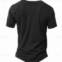 Discount OUKU Men's Rock Guitar T shirt Tee Short Sleeve T shirt 3D Print Lace Up Neck Shirt Casual Daily Spring & Summer Clothing Apparel S M L XL XXL 3XL Black