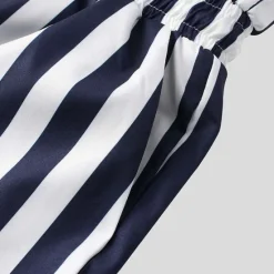 Online OUKU Men's Rompers Short Sleeve Jumpsuit with Pockets Stripe Drawstring Waist Shorts overall Comfort Breathable Daily Sports Streetwear