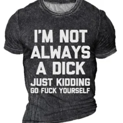 Best OUKU Men's Rude Offensive Graphic Letter T shirt Tee Short Sleeve T shirt 3D Print Crew Neck Shirt Vintage Fashion Designer Outdoor Casual Daily Black Navy Blue Dark Green Spring & Summer Clothing Apparel