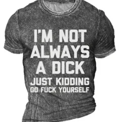 Best OUKU Men's Rude Offensive Graphic Letter T shirt Tee Short Sleeve T shirt 3D Print Crew Neck Shirt Vintage Fashion Designer Outdoor Casual Daily Black Navy Blue Dark Green Spring & Summer Clothing Apparel