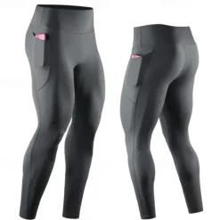 Clearance OUKU Men's Running Pants Compression Tights Leggings Pocket Elastic Waistband Leggings Outdoor Sports & Outdoor Athletic Fall Quick Dry Lightweight Soft Marathon Running Workout Tailored Fit Sportswear
