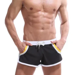 Hot OUKU Men's Running Shorts Athletic Shorts Drawstring Stripe-Trim Bottoms Athletic Athleisure Breathable Soft Quick Dry Fitness Gym Workout Marathon Sportswear Activewear Stripes Black / Orange Black White
