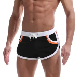 Hot OUKU Men's Running Shorts Athletic Shorts Drawstring Stripe-Trim Bottoms Athletic Athleisure Breathable Soft Quick Dry Fitness Gym Workout Marathon Sportswear Activewear Stripes Black / Orange Black White