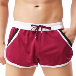 Sale OUKU Men's Running Shorts Athletic Shorts Drawstring with White Trim Bottoms Outdoor Home Cotton Breathable Comfortable Gym Workout Exercise & Fitness Leisure Sports Sportswear Activewear Fashion Black