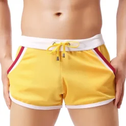 Sale OUKU Men's Running Shorts Athletic Shorts Drawstring with White Trim Bottoms Outdoor Home Cotton Breathable Comfortable Gym Workout Exercise & Fitness Leisure Sports Sportswear Activewear Fashion Black