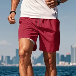 Clearance OUKU Men's Running Shorts Gym Shorts Sweat Shorts 2 in 1 High Waist Shorts Sports & Outdoor Casual Athleisure Breathable Quick Dry Lightweight Soft Running Walking Jogging Regular Fit Sportswear Activewear