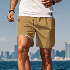 Clearance OUKU Men's Running Shorts Gym Shorts Sweat Shorts 2 in 1 High Waist Shorts Sports & Outdoor Casual Athleisure Breathable Quick Dry Lightweight Soft Running Walking Jogging Regular Fit Sportswear Activewear