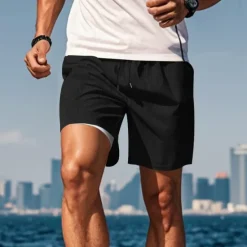 Clearance OUKU Men's Running Shorts Gym Shorts Sweat Shorts 2 in 1 High Waist Shorts Sports & Outdoor Casual Athleisure Breathable Quick Dry Lightweight Soft Running Walking Jogging Regular Fit Sportswear Activewear