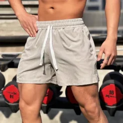 Clearance OUKU Men's Running Shorts Gym Shorts Going out Weekend Breathable Quick Dry Pocket Drawstring Elastic Waist Plain Short Gymnatics Casual Activewear Light Green Red