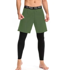 Discount OUKU Men's Running Shorts With Tights Compression Tights Leggings 2 in 1 with Phone Pocket High Waist Base Layer Sports & Outdoor Athletic Winter Spandex Breathable Quick Dry Moisture Wicking Fitness Gym