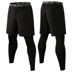 Discount OUKU Men's Running Shorts With Tights Compression Tights Leggings 2 in 1 with Phone Pocket High Waist Base Layer Sports & Outdoor Athletic Winter Spandex Breathable Quick Dry Moisture Wicking Fitness Gym