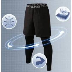 Discount OUKU Men's Running Shorts With Tights Compression Tights Leggings 2 in 1 with Phone Pocket High Waist Base Layer Sports & Outdoor Athletic Winter Spandex Breathable Quick Dry Moisture Wicking Fitness Gym