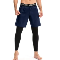 Discount OUKU Men's Running Shorts With Tights Compression Tights Leggings 2 in 1 with Phone Pocket High Waist Base Layer Sports & Outdoor Athletic Winter Spandex Breathable Quick Dry Moisture Wicking Fitness Gym