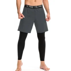 Discount OUKU Men's Running Shorts With Tights Compression Tights Leggings 2 in 1 with Phone Pocket High Waist Base Layer Sports & Outdoor Athletic Winter Spandex Breathable Quick Dry Moisture Wicking Fitness Gym