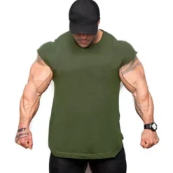 Hot OUKU Men's Running Tank Top Workout Tank Sleeveless Top Athletic Cotton Breathable Soft Sweat Out Gym Workout Running Active Training Sportswear Activewear Solid Colored Black White Army Green