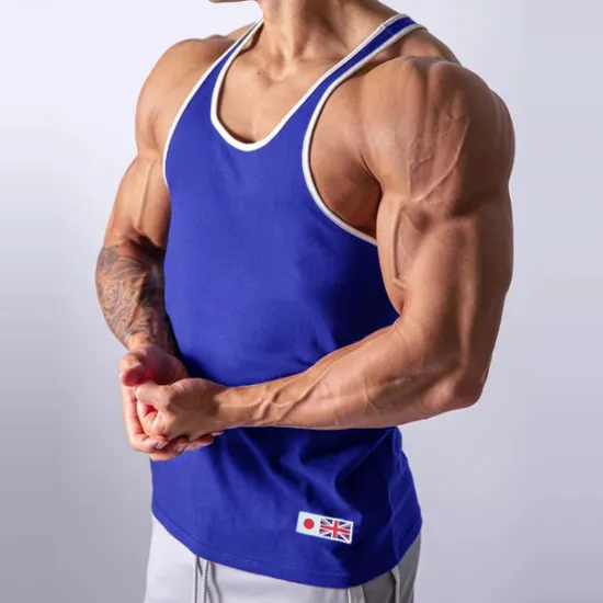 Sale OUKU Men's Running Tank Top Workout Tank Singlet Stripe-Trim Sleeveless Top Athletic Athleisure Summer Cotton Breathable Quick Dry Soft Fitness Performance Active Training Sportswear Activewear Stripes