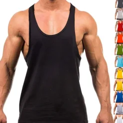Outlet OUKU Men's Running Tank Top Workout Tank Vest / Gilet Summer Cotton Breathable Quick Dry Moisture Wicking Fitness Gym Workout Bodybuilding Sportswear Activewear Black White Yellow