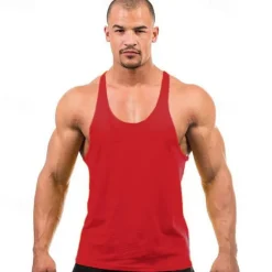 Outlet OUKU Men's Running Tank Top Workout Tank Vest / Gilet Summer Cotton Breathable Quick Dry Moisture Wicking Fitness Gym Workout Bodybuilding Sportswear Activewear Black White Yellow