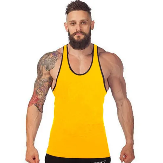 Outlet OUKU Men's Running Tank Top Workout Tank Vest / Gilet Summer Cotton Breathable Quick Dry Moisture Wicking Fitness Gym Workout Bodybuilding Sportswear Activewear Black White Yellow