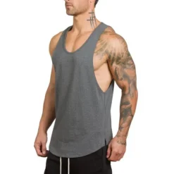 Sale OUKU Men's Running Tank Top Workout Tank Sleeveless Vest / Gilet Summer Cotton Breathable Quick Dry Yoga Fitness Running Sportswear Activewear Black White Green