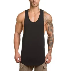 Sale OUKU Men's Running Tank Top Workout Tank Sleeveless Vest / Gilet Summer Cotton Breathable Quick Dry Yoga Fitness Running Sportswear Activewear Black White Green