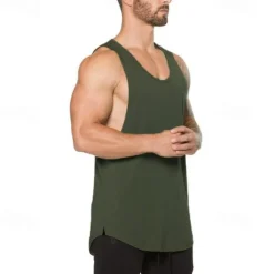 Sale OUKU Men's Running Tank Top Workout Tank Sleeveless Vest / Gilet Summer Cotton Breathable Quick Dry Yoga Fitness Running Sportswear Activewear Black White Green