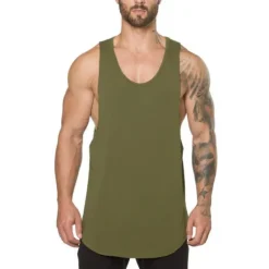 Sale OUKU Men's Running Tank Top Workout Tank Sleeveless Vest / Gilet Summer Cotton Breathable Quick Dry Yoga Fitness Running Sportswear Activewear Black White Green