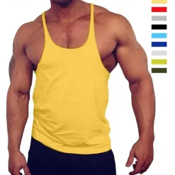 Online OUKU Men's Running Tank Workout Tank Muscle Tank Tops Deep U Sleeveless Yoga Sports Outdoor Casual Activewear Gym Breathable Soft Solid Color Crimped Royal Blue Crimped gray Activewear Cotton Blend