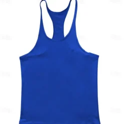 Online OUKU Men's Running Tank Workout Tank Muscle Tank Tops Deep U Sleeveless Yoga Sports Outdoor Casual Activewear Gym Breathable Soft Solid Color Crimped Royal Blue Crimped gray Activewear Cotton Blend