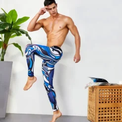 Hot OUKU Men's Running Tights Leggings Base Layer Bottoms Yoga Sports & Outdoor Athletic Spring Breathable Moisture Wicking Soft Compression Fitness Gym Workout Running Skinny Sportswear Activewear Optical