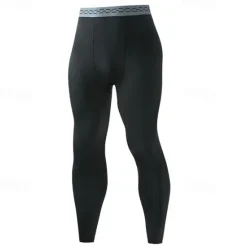 Clearance OUKU Men's Running Tights Leggings Compression Pants Base Layer Athletic Athleisure Spandex Breathable Quick Dry Moisture Wicking Fitness Gym Workout Running Sportswear Activewear Solid Colored Black