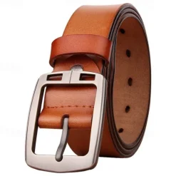 New OUKU Men's Sashes Belt Men's belt Waist Belt Black Coffee Cowhide Alloy Modern Contemporary Solid / Plain Color Daily Wear Vacation Casual Daily