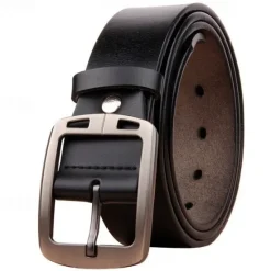 New OUKU Men's Sashes Belt Men's belt Waist Belt Black Coffee Cowhide Alloy Modern Contemporary Solid / Plain Color Daily Wear Vacation Casual Daily