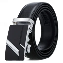 Best OUKU Men's Sashes Belt Men's belt Waist Belt Silver Wine Red PU Leather Alloy Modern Contemporary Solid / Plain Color Daily Wear Vacation Casual Daily