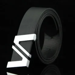 Clearance OUKU Men's Sashes Belt Men's belt Waist Belt Black White PU Leather Alloy Modern Contemporary Solid / Plain Color Vacation Daily Wear Casual Daily